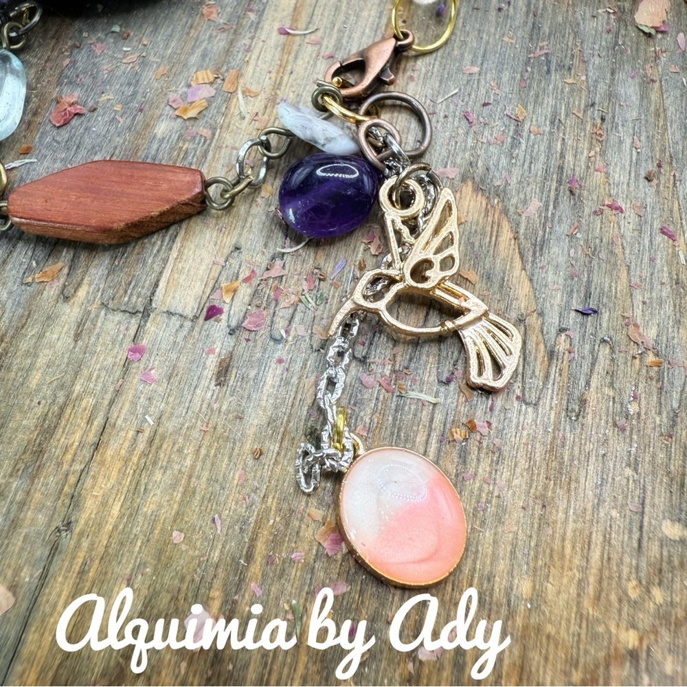 Rustic amethyst statement multi charm bracelet - Picture 3 of 3